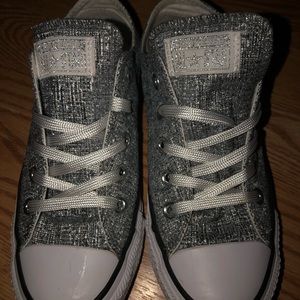 Grey glitter converse
